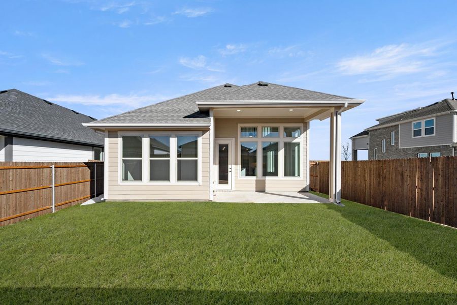 Exterior details and patio area of a home in The Meadows, Denton (Image 19). Exterior details and patio area of a home in The Meadows, Denton (Image 19).