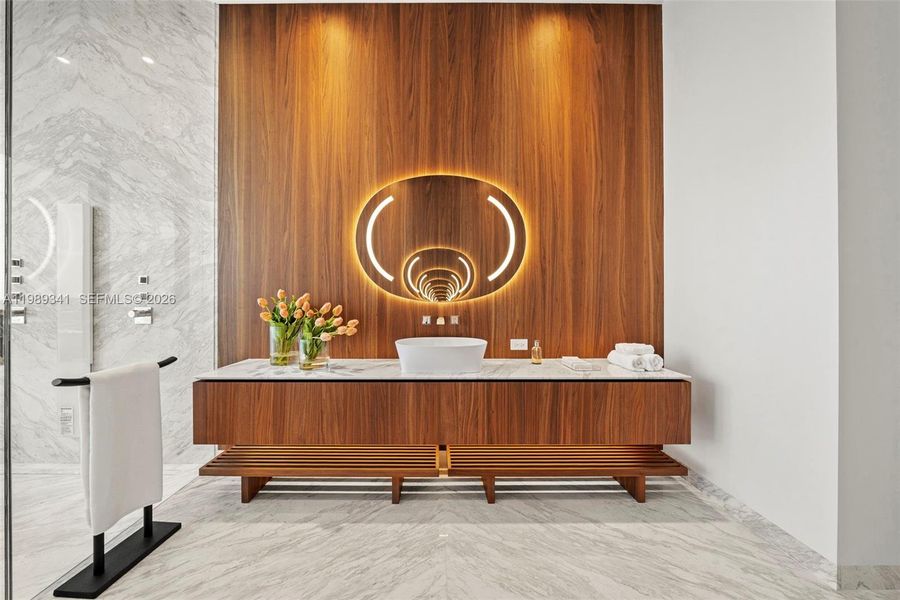 Furnished interior view inside a new home in , Miami (Image 12).