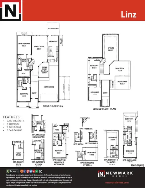 2D floor plan layout of this home in Sienna 45', 50', Missouri City, TX (Image 2).