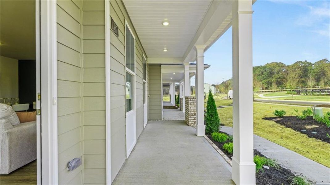 Exterior details and patio area of a home in Brookland Commons, Monroe (Image 3).