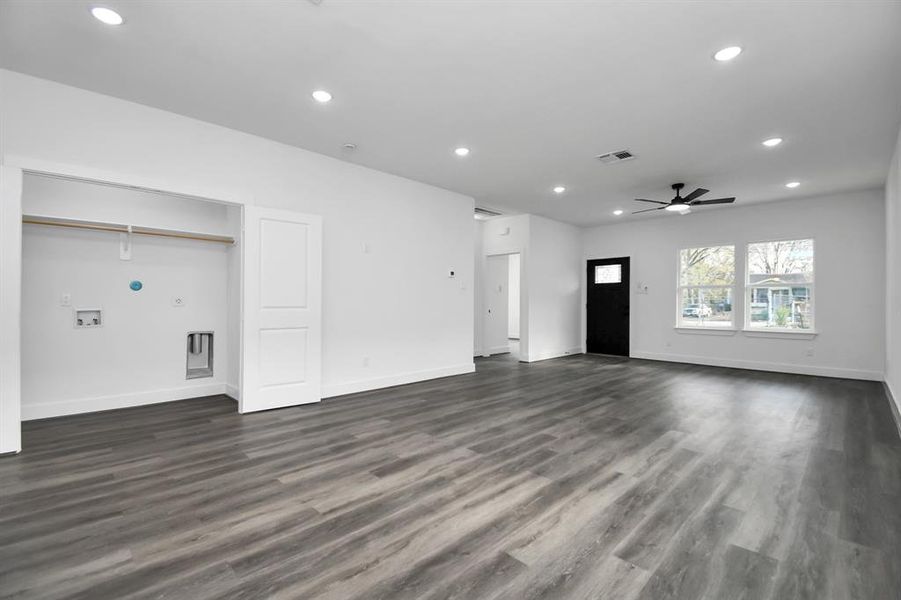 Laundry room inside home....