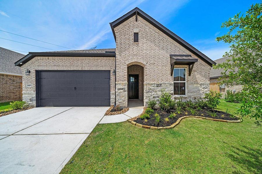 Representative exterior photo of a completed home built from the Sunflower by Caldwell Homes in The Highlands, Porter, TX (Image 1). Representative exterior photo of a completed home built from the Sunflower by Caldwell Homes in The Highlands, Porter, TX (Image 1).