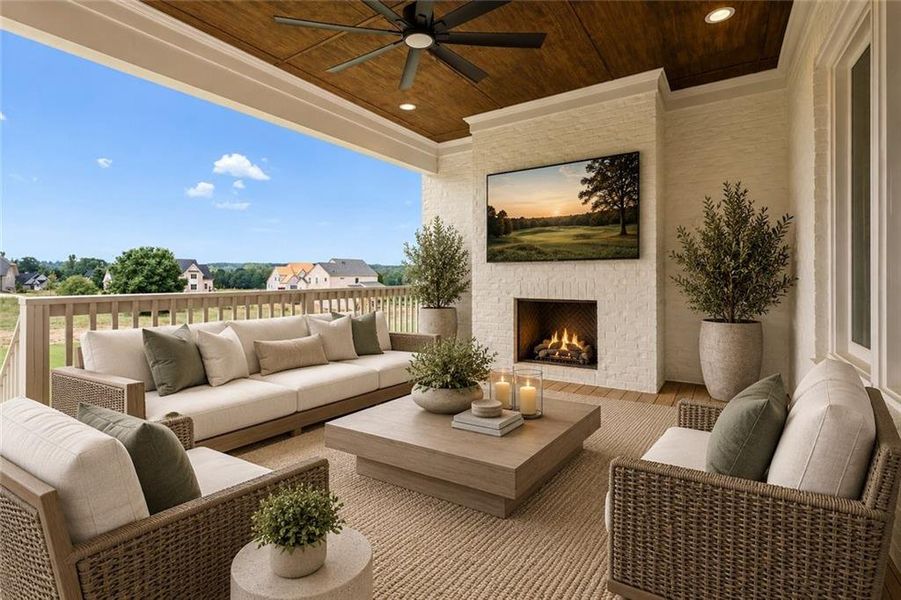 Exterior details and patio area of a home in , Bogart (Image 24).
