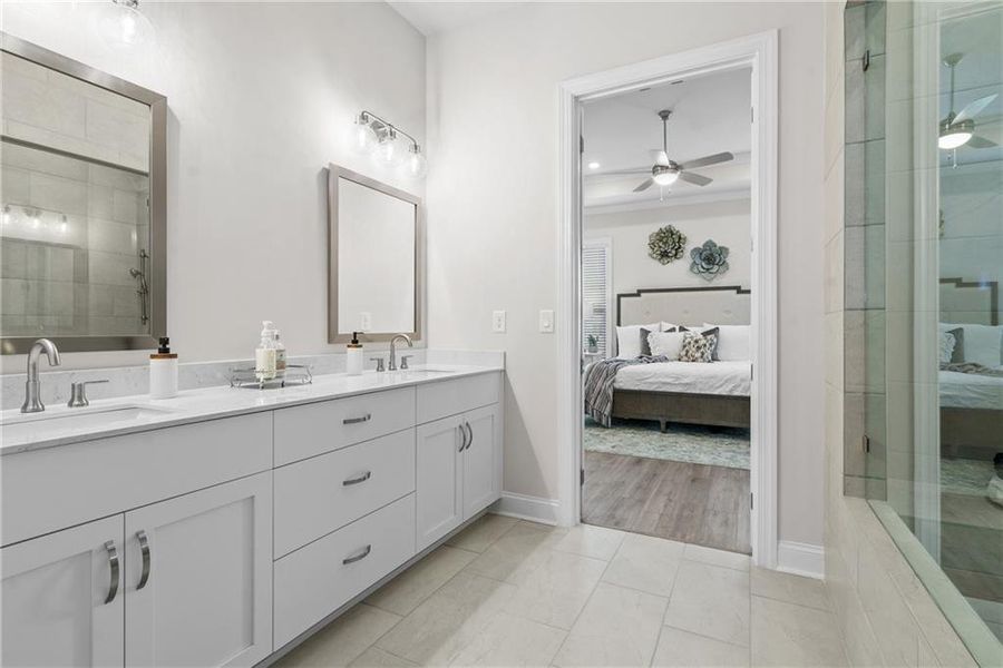 Furnished interior view inside a new home in Promenade at Sawnee Village, Cumming (Image 35). Furnished interior view inside a new home in Promenade at Sawnee Village, Cumming (Image 35).