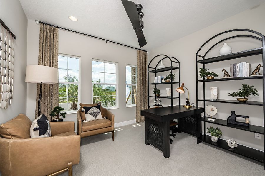 Representative furnished interior of a home built from the Pelican by Homes by WestBay in Crosswind Ranch, Parrish (Image 18).