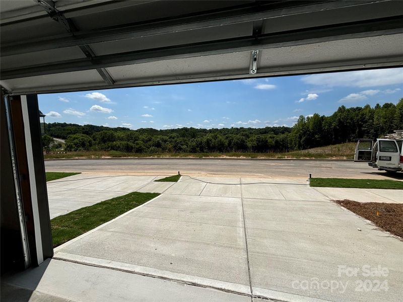 Picturesque private view from 2 car rear load garage