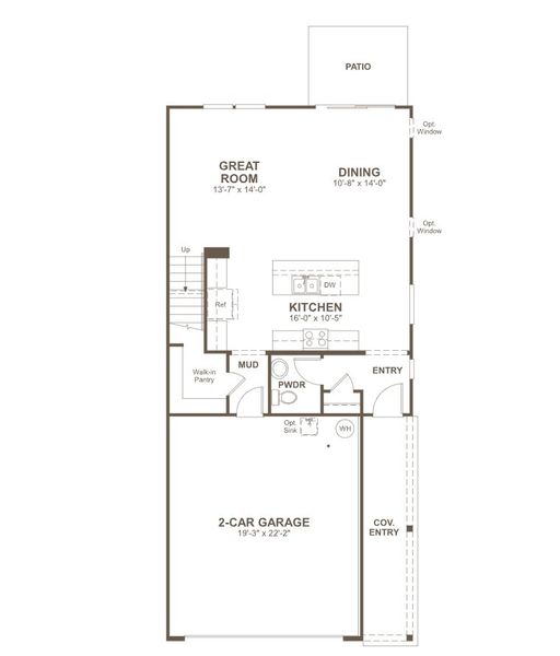2D floor plan layout of this home in Seasons at Asher's Landing, Jacksonville, FL (Image 5).