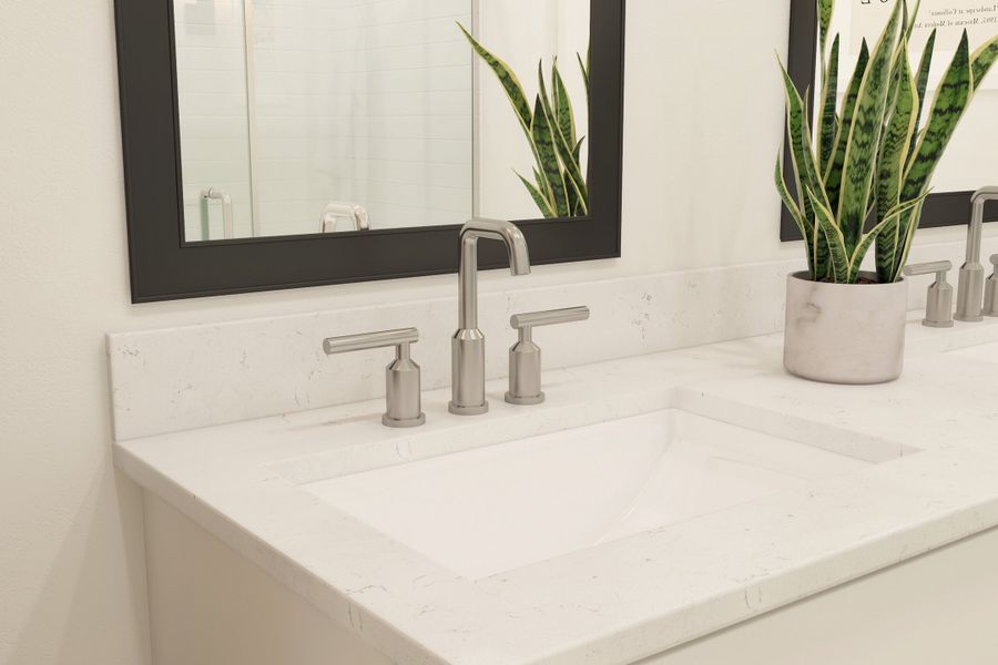 Primary bath with chrome fixtures Primary bath with chrome fixtures