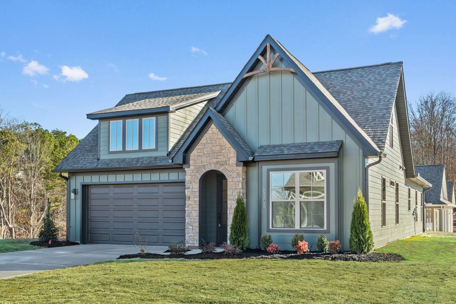 Representative exterior photo of a completed home built from the The Oxford by Greentech Homes LLC in The Thicket at Sedman Hills, Hixson, TN (Image 27).
