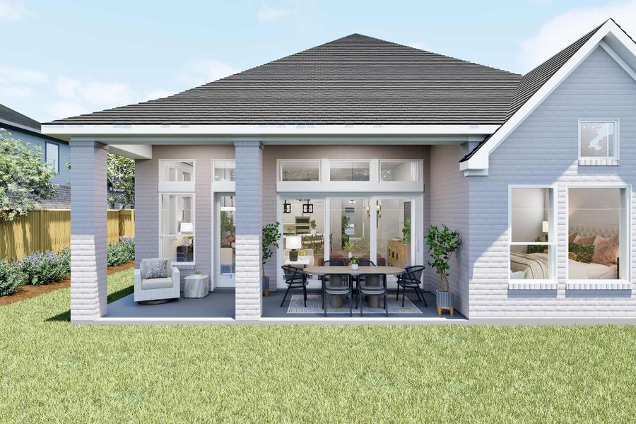 Representative exterior details of a home built from the The Conan by David Weekley Homes in The Highlands Encore - Tranquil Collection, Porter (Image 4).