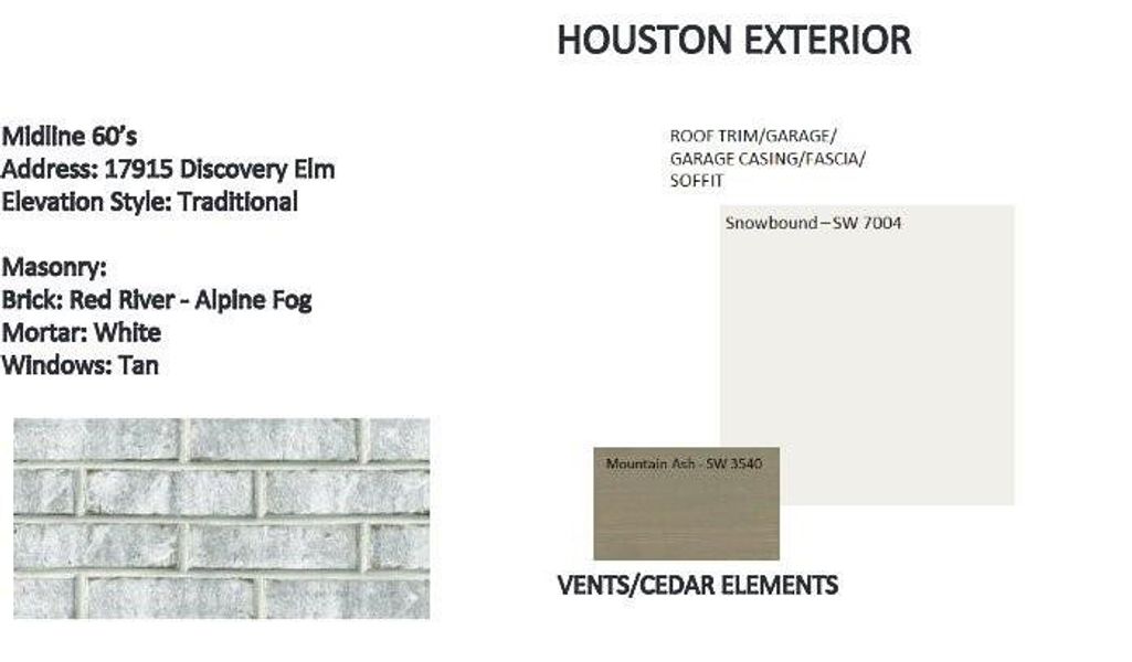 Sample of building materials used in homes in Midline, Webster (Image 6). Sample of building materials used in homes in Midline, Webster (Image 6).