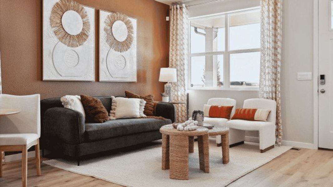 Furnished interior view inside a new home in Horizon Uptown, Aurora (Image 5). Furnished interior view inside a new home in Horizon Uptown, Aurora (Image 5).