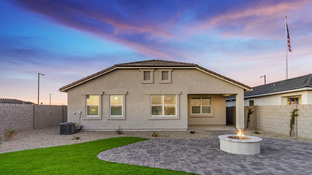 Exterior details and patio area of a home in Desert Moon Estates, Buckeye (Image 22).