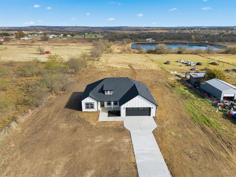 Aerial view of sparsely populated area