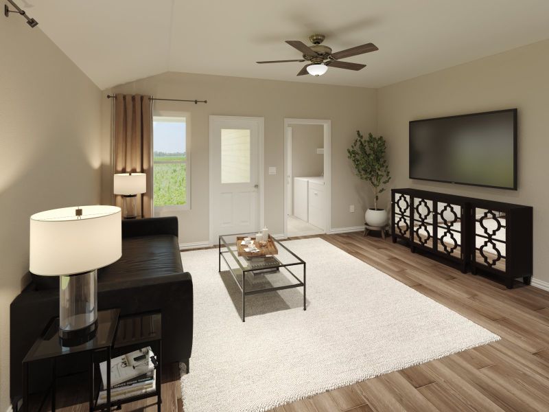 Furnished interior view inside a new home in Cibolo Hills West - Spring Series, Fort Worth (Image 4). Furnished interior view inside a new home in Cibolo Hills West - Spring Series, Fort Worth (Image 4).