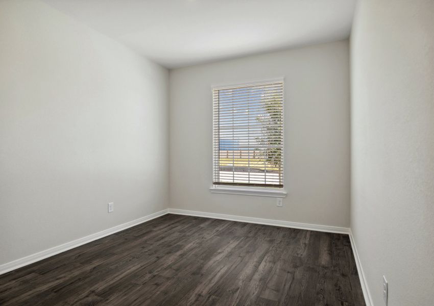 Downstairs flex room with vinyl flooring Downstairs flex room with vinyl flooring