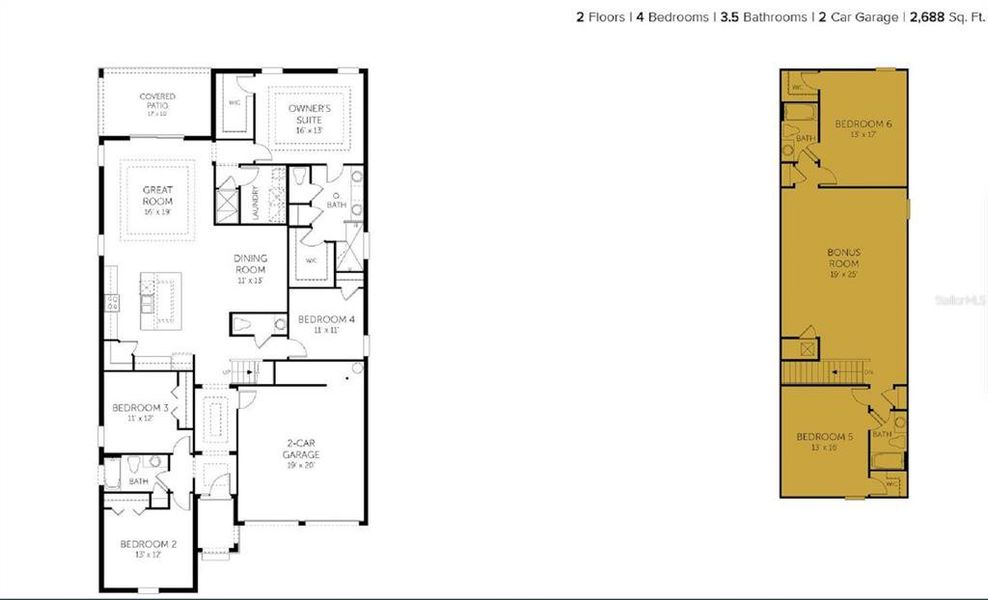 2D floor plan layout of this home in , Winter Garden, FL (Image 3).