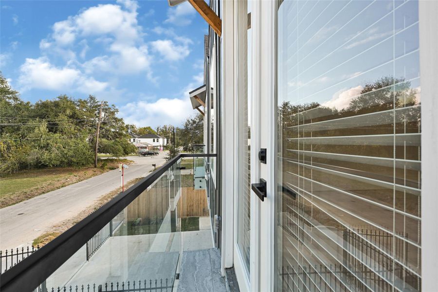Juliet balcony with custom glass railing