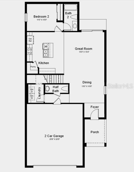 2D floor plan layout of this home in Cove at Coasterra, Palmetto, FL (Image 3).