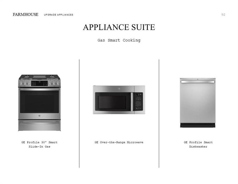 Farmhouse Look Palette 2: Appliance Selection Sheet (*Artist rendering used for illustration purposes only.)