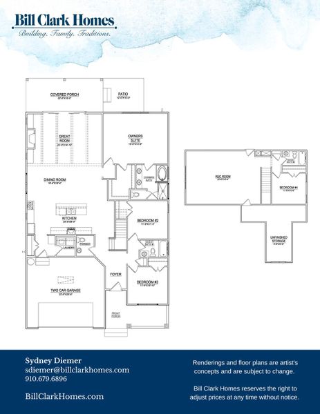 2D floor plan layout of this home in Riverside Cove, Wilmington, NC (Image 4).