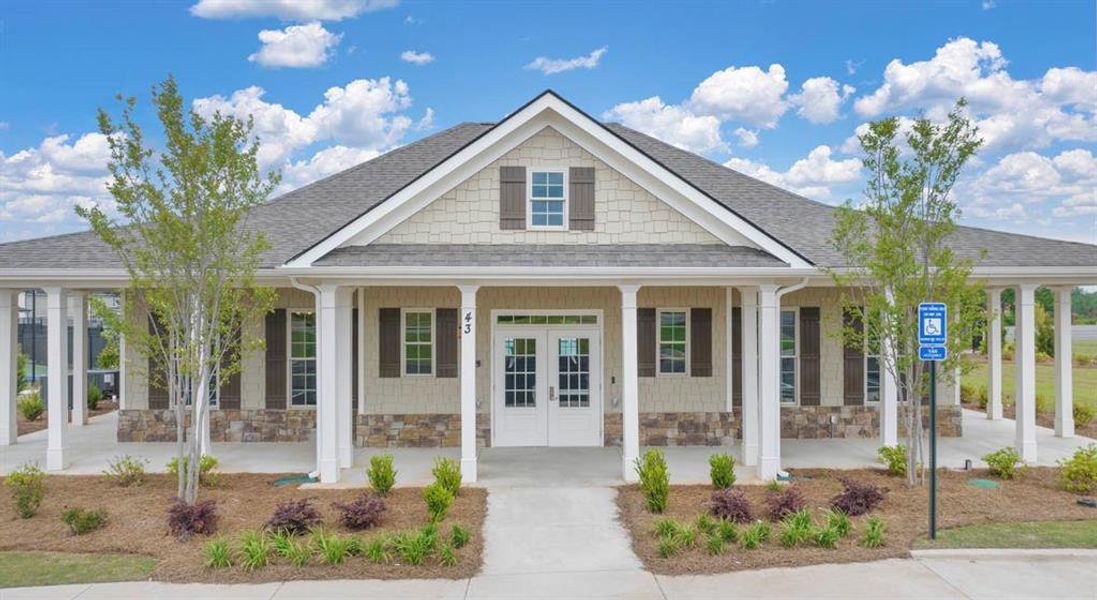 Front exterior of a new home in Preserve at Dove Creek, Statham, GA, highlighting curb appeal (Image 25).