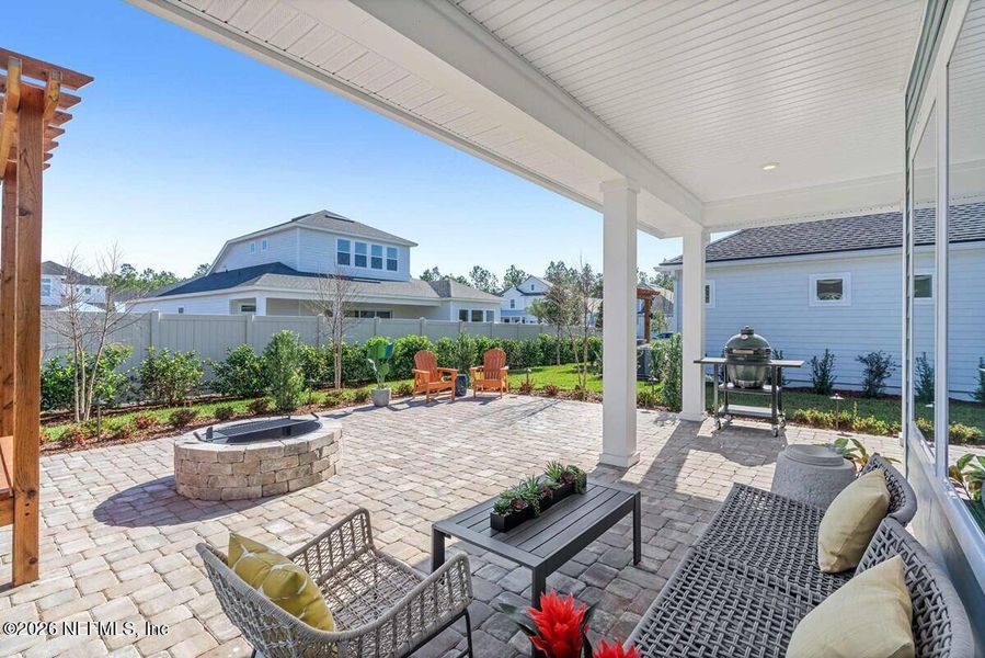 Exterior details and patio area of a home in Reflections 50' Front Load, Ponte Vedra (Image 3).