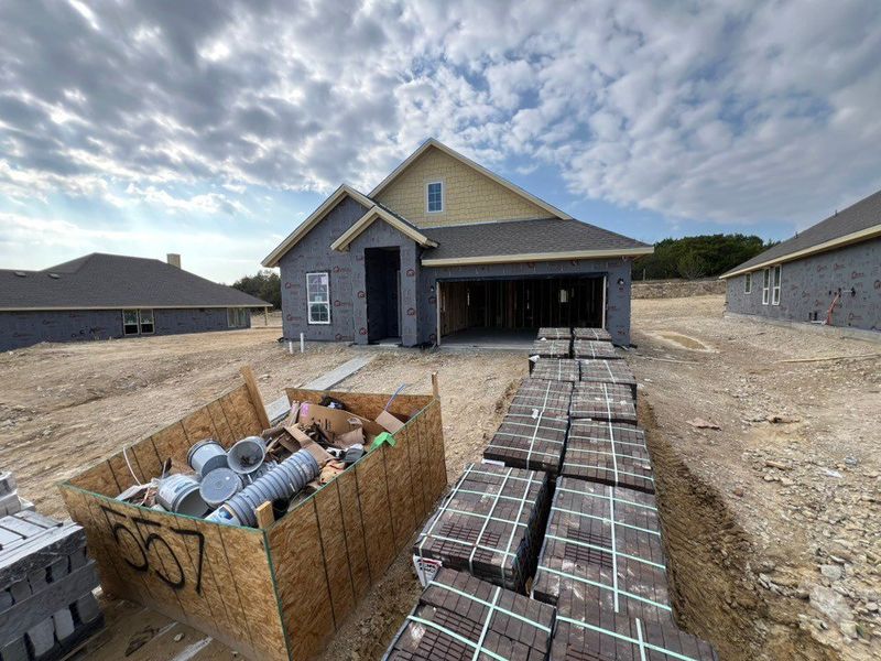 In-progress construction of a new home in Waterford Park, Weatherford, TX (Image 3).