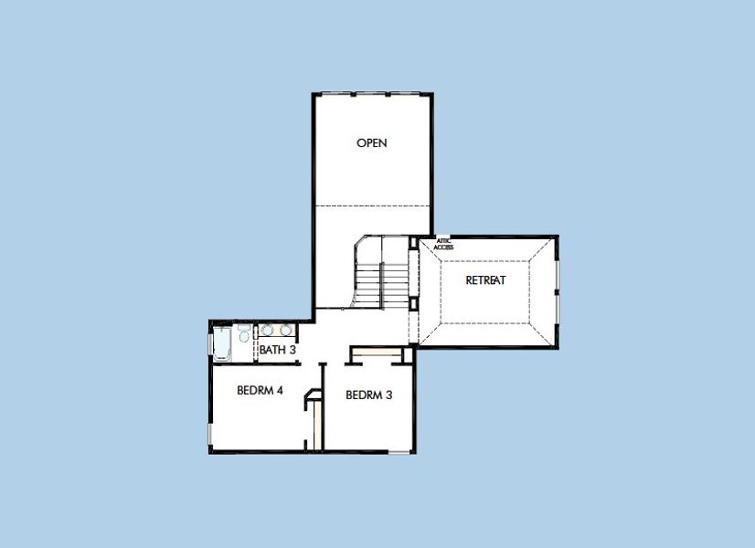 2D floor plan layout for the The Ardell by David Weekley Homes in Prairieland Village 60' Homesites, Cypress, TX (Image 5).