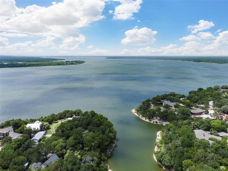 Aerial view of a large body of water Aerial view of a large body of water