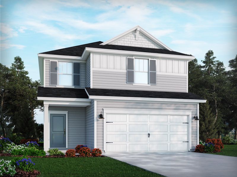 Representative exterior photo of a completed home built from the Finley by Meritage Homes in Seattle Crossing, Shelby, NC (Image 22).