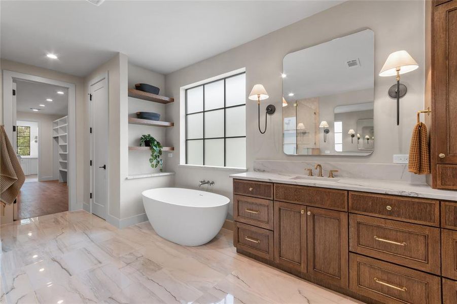 Furnished interior view inside a new home in , Dallas (Image 32).