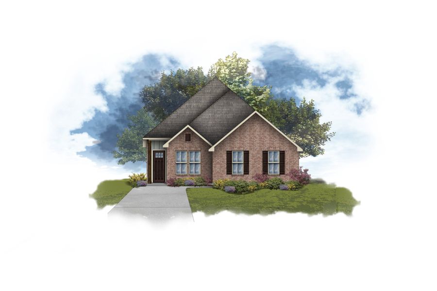 Representative exterior photo of a completed home built from the Adrian II G by DSLD Homes in Longleaf, Lumberton, TX (Image 1). Representative exterior photo of a completed home built from the Adrian II G by DSLD Homes in Longleaf, Lumberton, TX (Image 1).