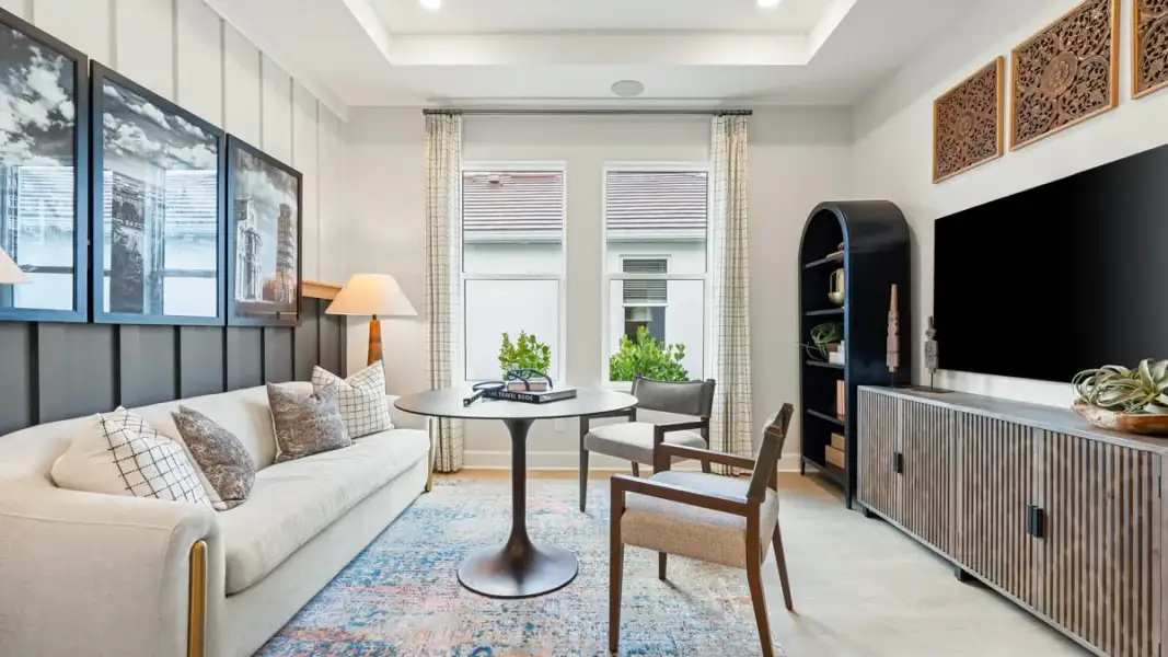 Representative furnished interior of a home built from the Lavello by Taylor Morrison in Esplanade at Pinewalk, St. Johns (Image 9). Representative furnished interior of a home built from the Lavello by Taylor Morrison in Esplanade at Pinewalk, St. Johns (Image 9).