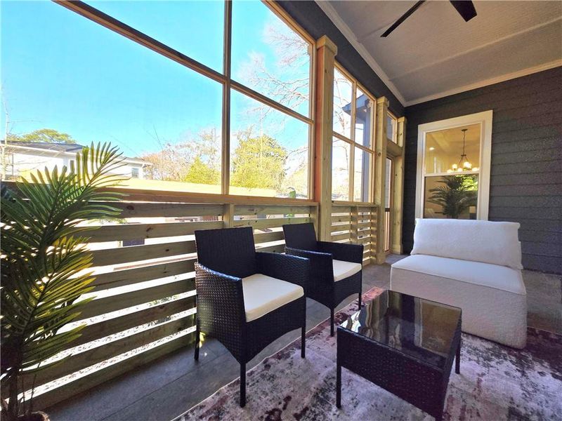 Exterior details and patio area of a home in , Atlanta (Image 3). Exterior details and patio area of a home in , Atlanta (Image 3).