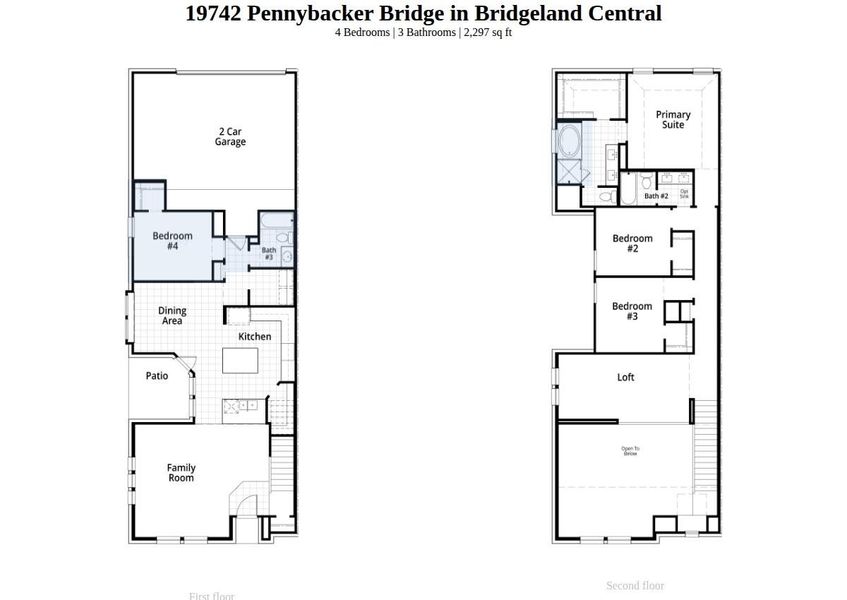 2D floor plan layout of this home in Bridgeland Central, Cypress, TX (Image 3). 2D floor plan layout of this home in Bridgeland Central, Cypress, TX (Image 3).