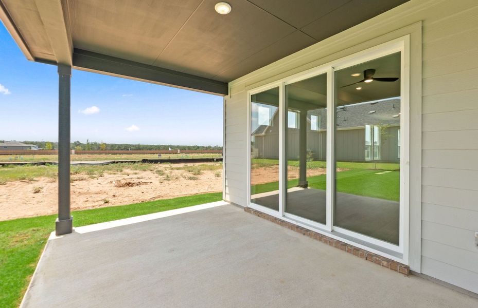 Exterior details and patio area of a home in Del Webb Austin at Lost Pines, Bastrop (Image 27).