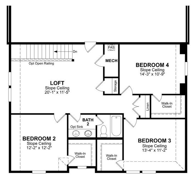 2D floor plan layout of this home in Chalk Hill, Celina, TX (Image 5).