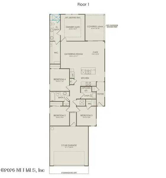 2D floor plan layout of this home in Murray Farms, Middleburg, FL (Image 3).