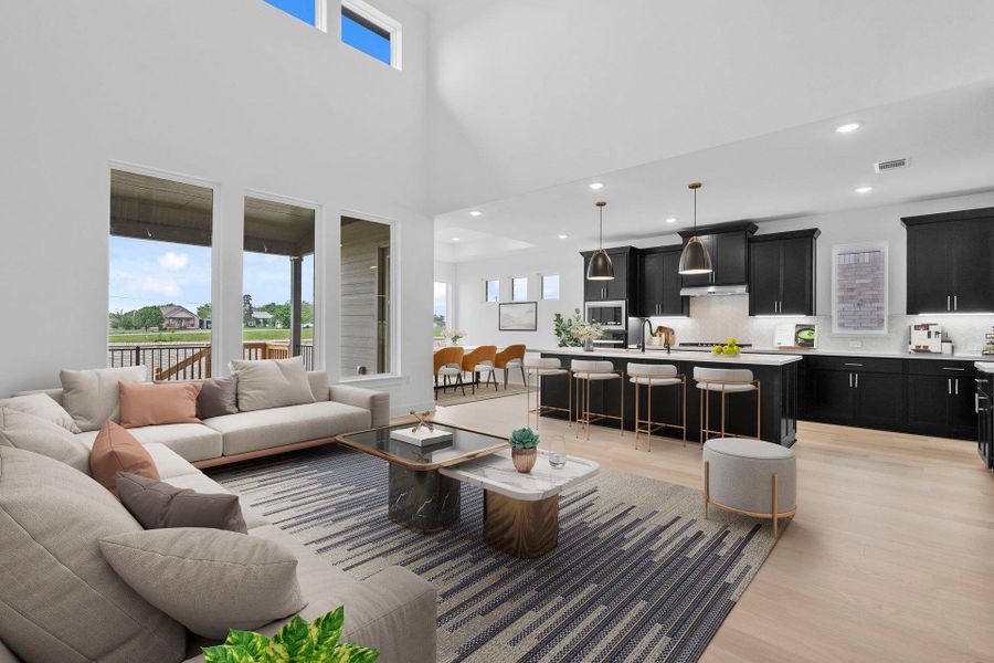 Open Concept Family Room - Virtually Staged