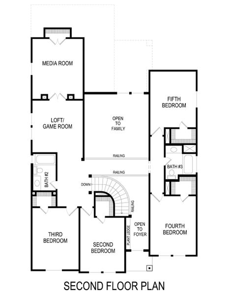 2D floor plan layout for the Princeton 1R-CW by First Texas Homes in Villages of Creekwood, Frisco, TX (Image 3).
