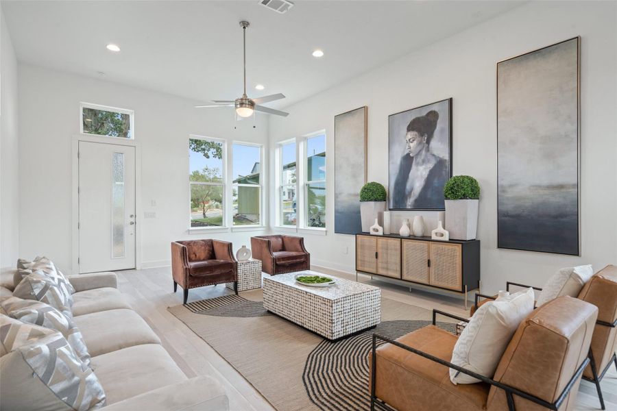 Furnished interior view inside a new home in Agave, Austin (Image 9). Furnished interior view inside a new home in Agave, Austin (Image 9).
