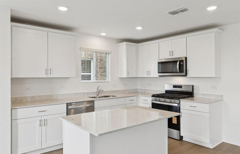 Abundant cabinet space in kitchen