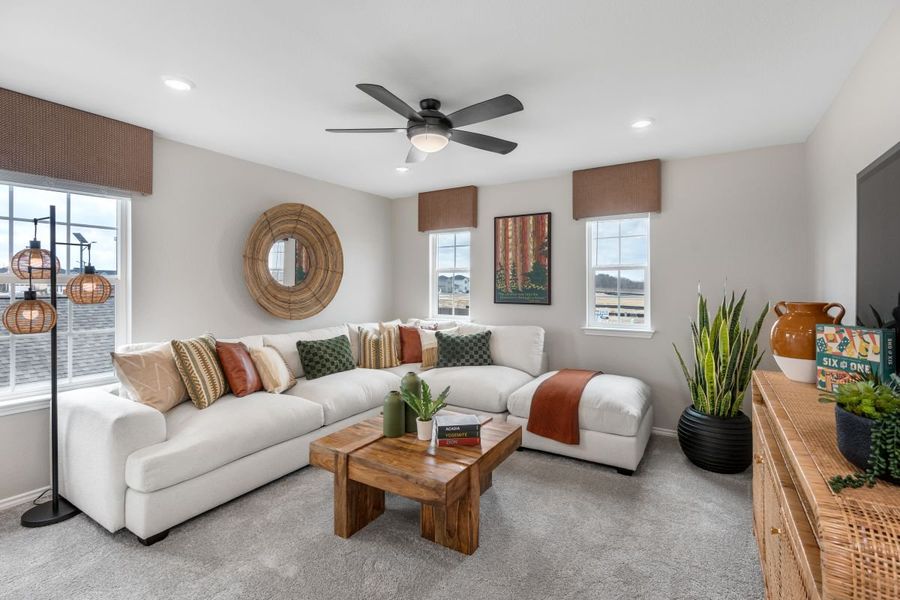 Representative furnished interior of a home built from the 2444 Modeled by KB Home in Watermill-Classic Collection, Uhland (Image 8). Representative furnished interior of a home built from the 2444 Modeled by KB Home in Watermill-Classic Collection, Uhland (Image 8).