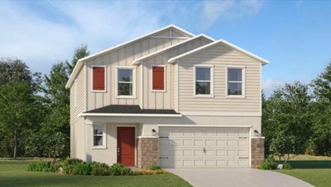 Front exterior of a new home in Crosswinds, Haines City, FL, highlighting curb appeal (Image 2).