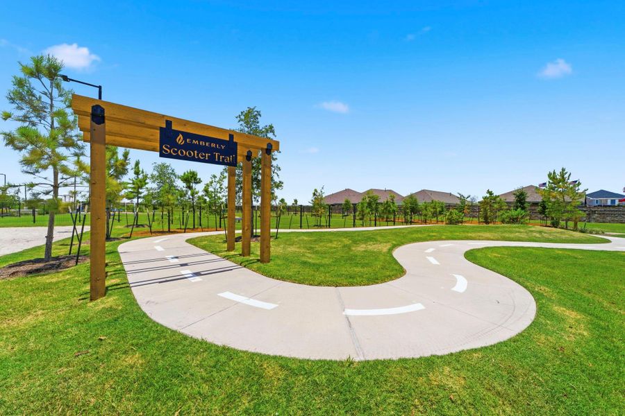 Scenic scooter and walking trail designed for outdoor fun and active living.