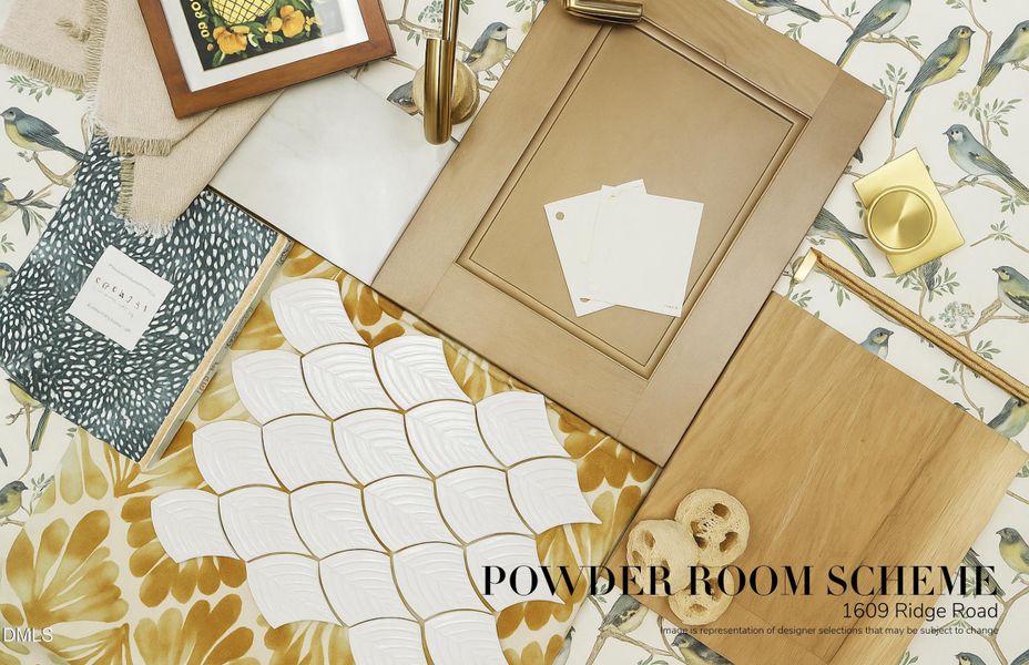1609 Ridge Powder Room flat lay 1609 Ridge Powder Room flat lay