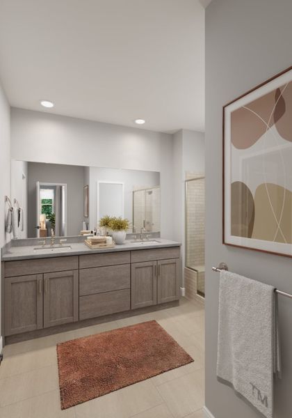 Furnished interior view inside a new home in Trailstone, Arvada (Image 14).