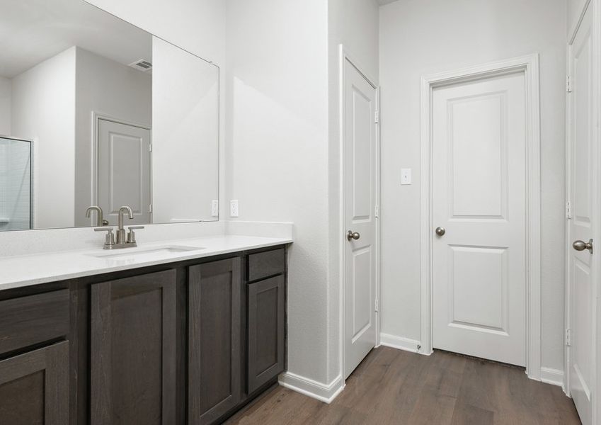 The master bathroom has a spacious vanity. The master bathroom has a spacious vanity.