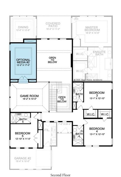 2D floor plan layout for the Hawthorne by Landon Homes in Lexington Frisco, Frisco, TX (Image 29).